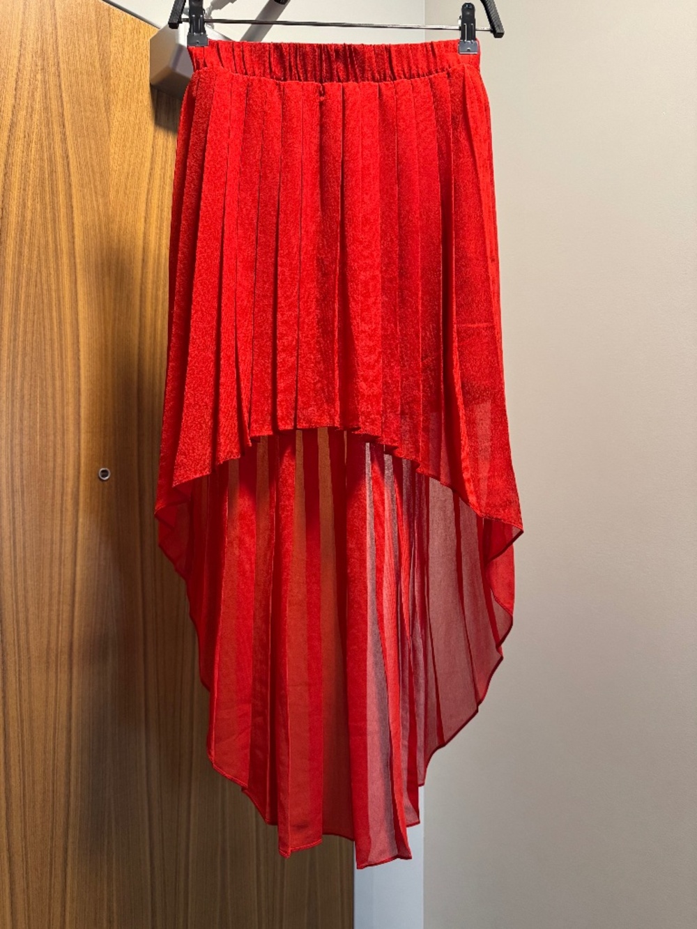Bebe Asymmetrical High Low Red Skirt